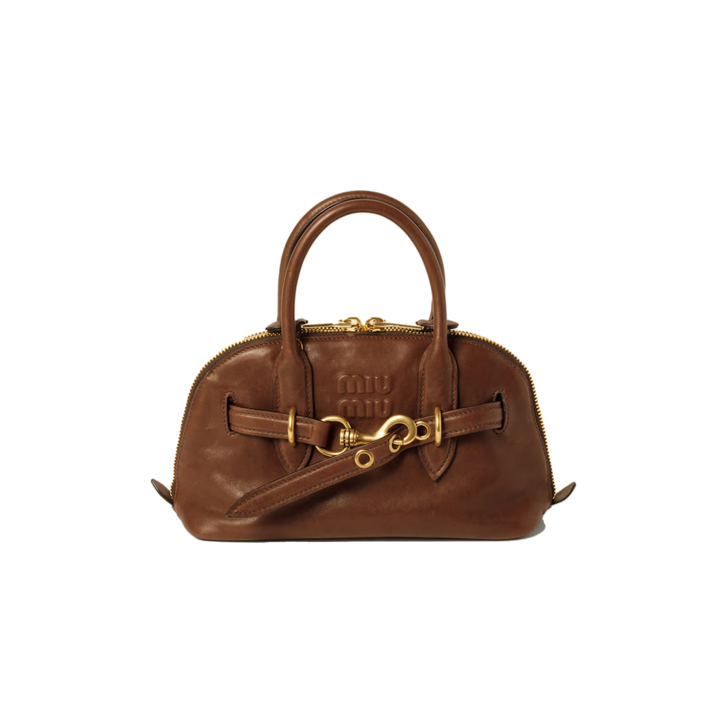 MIU MIU AVENTURE NAPPA LEATHER TOP-HANDLE BAG 5BB169 (28*16.5*10cm)